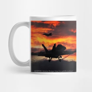 2-Sided Super Hornet at dusk Mug